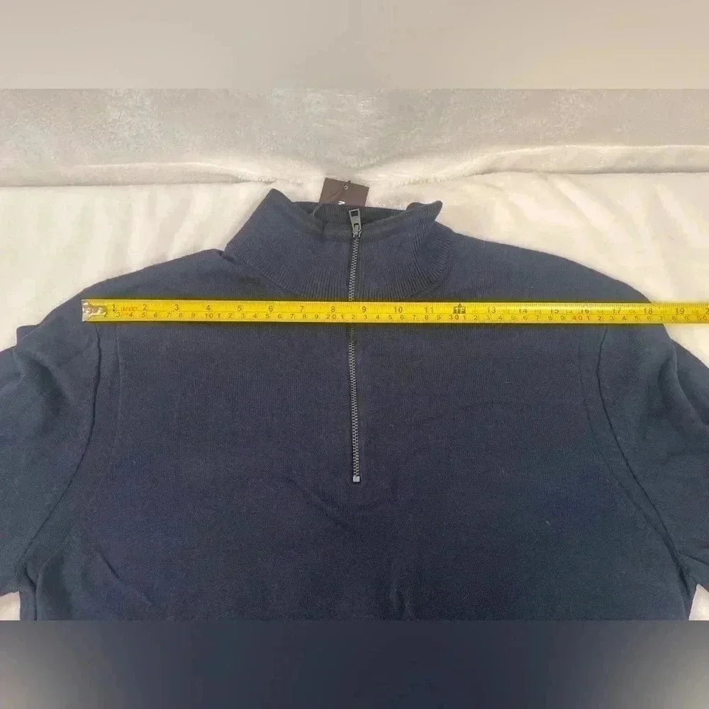 Michael Kors Men's 1/4 Zip Pullover Sweater Tipped Mock-Neck
